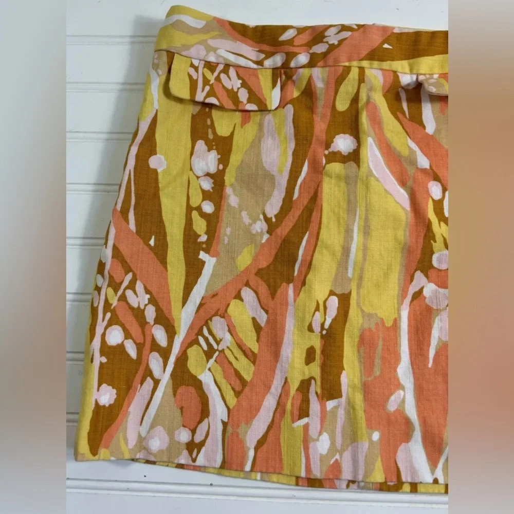 J. Crew Yellow Printed Mini Skirt
